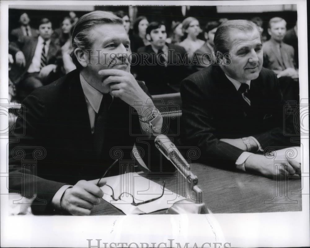 1970 Press Photo Mayor John Lindsay of New York, Mayor Roman Gibbs of Detroit - Historic Images