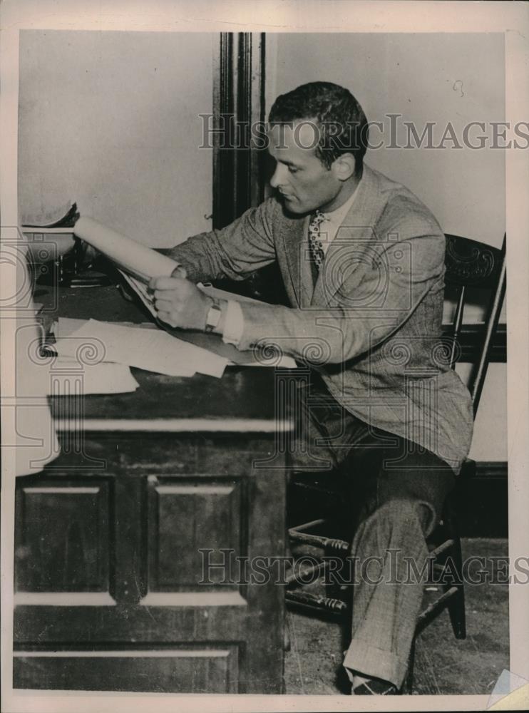 1936 Press Photo Robert H. Ickes, son of the Secretary of Interior Harold Ickes - Historic Images