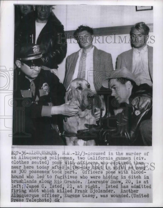 1954 Press Photo Lawrence Snow & James Isted Accused of Murdering Policeman - Historic Images