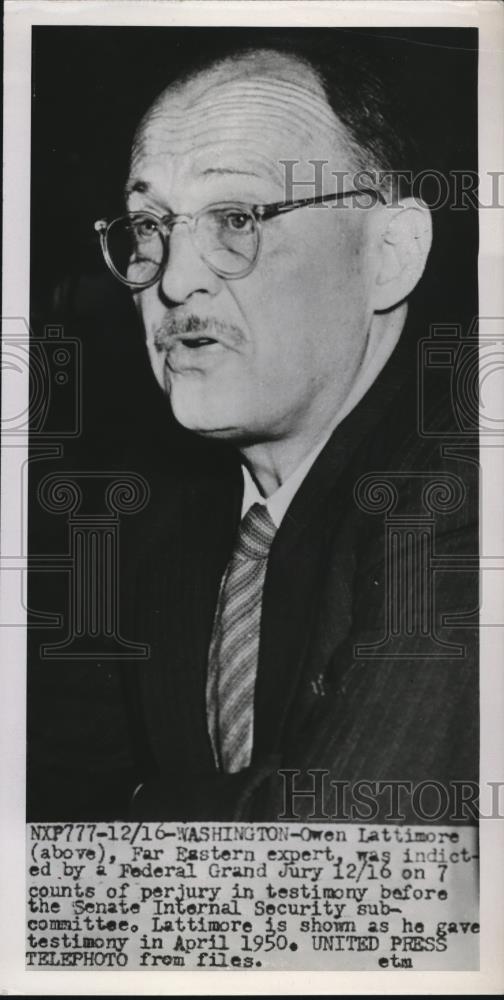 1952 Press Photo Owen Lattimore, Far Eastern Expert - Historic Images