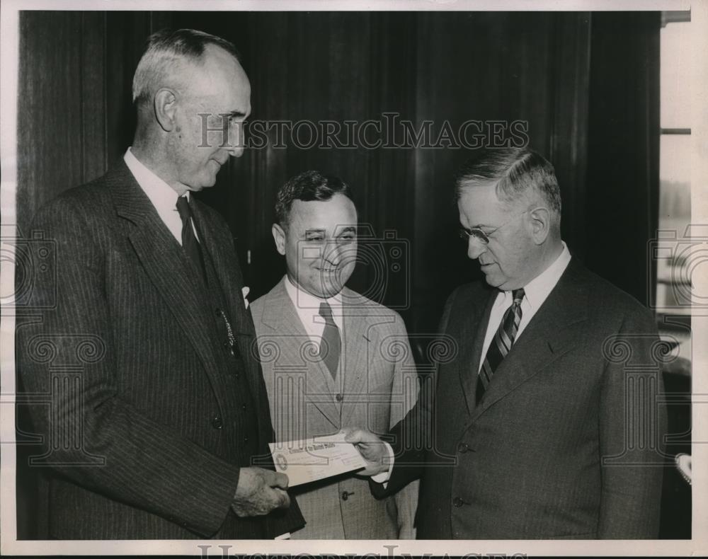 1938 Press Photo Secretary of Interior harold Ickes G.L. Nicholson R.S.B. Harty - Historic Images