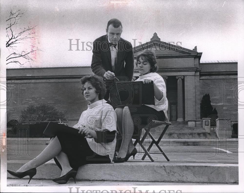 1961 Press Photo Brenda Jajola, George Reid, Susan Martin, Art Classed By Museum - Historic Images