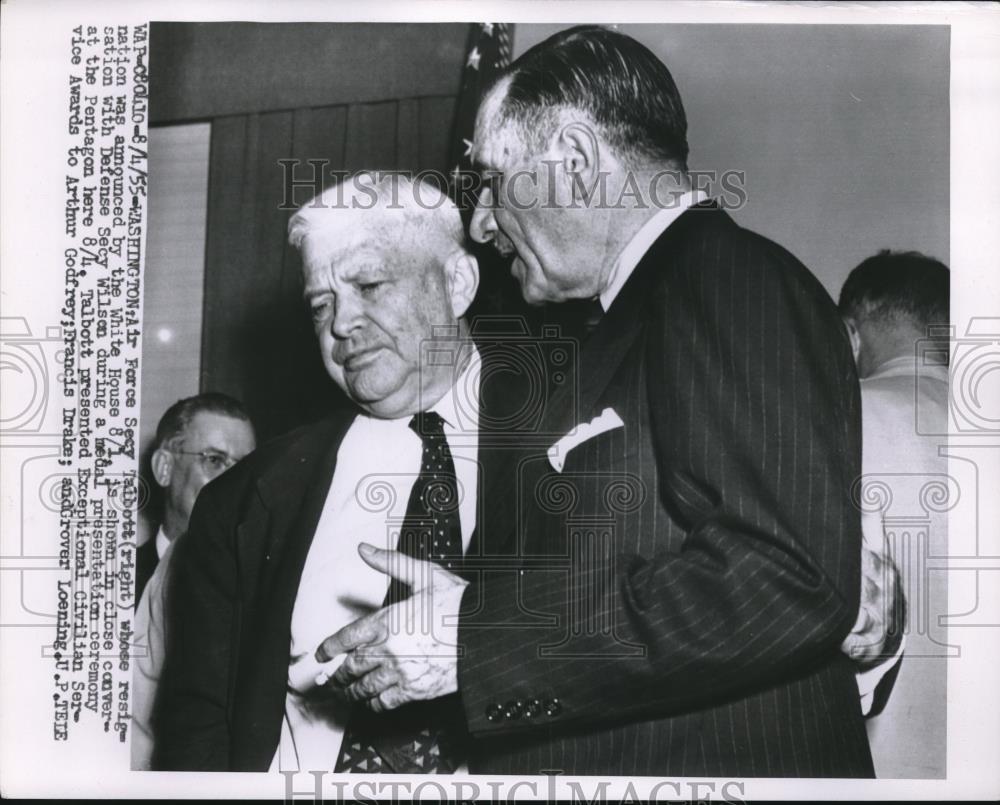 1955 Press Photo Air Force Secretary Talbott Who is Resigning Position - Historic Images