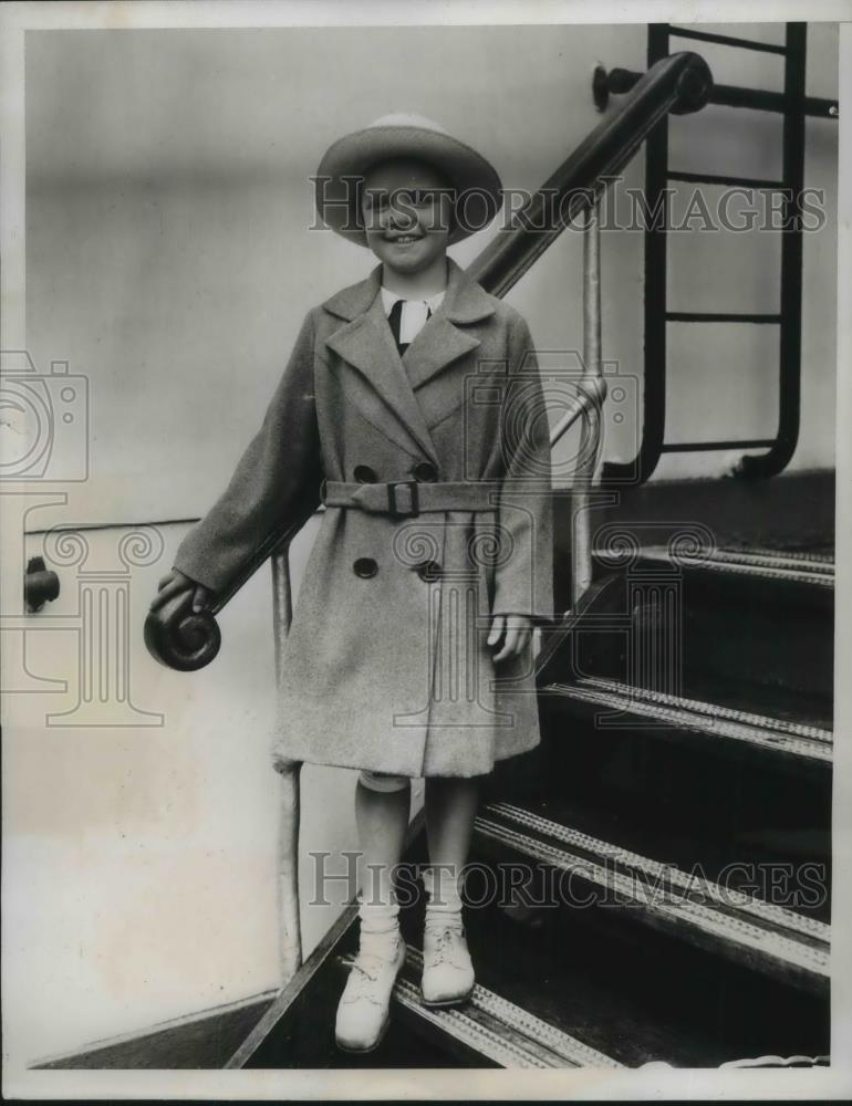 1934 Press Photo Mary Fyffe makes trans-Atlantic trip alone on SS Leviathon - Historic Images