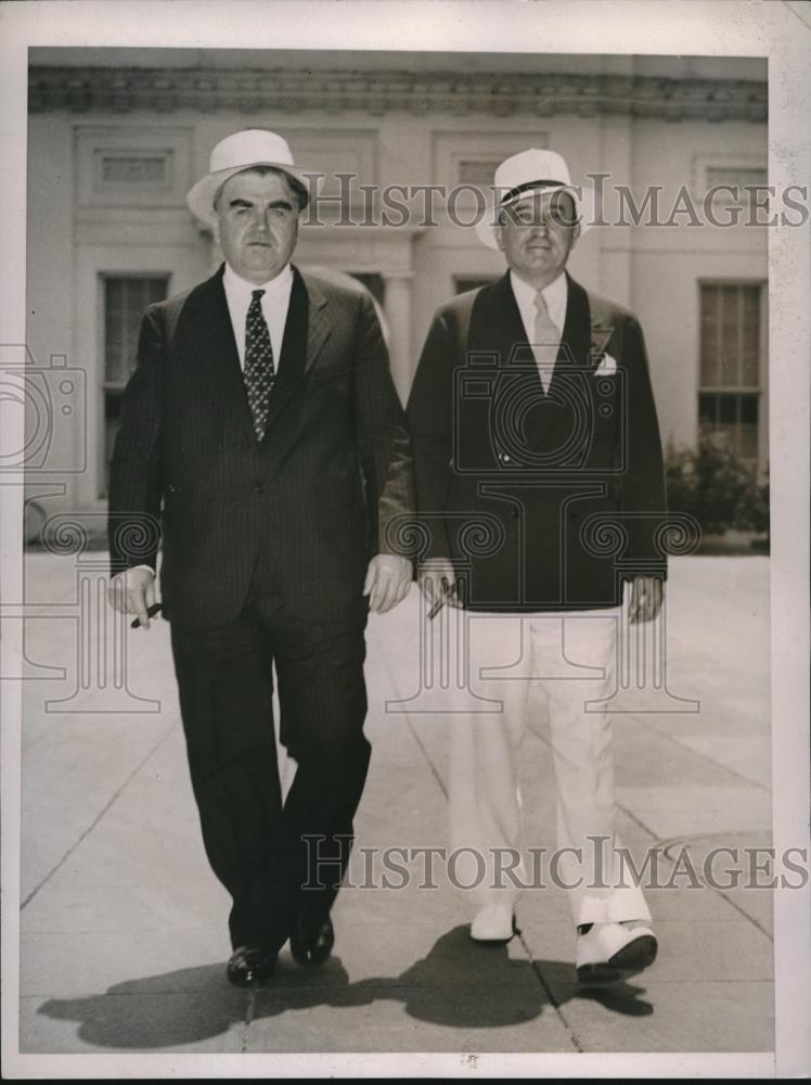 1936 Press Photo Asst. Secy of Labor and President of United Mine Workers - Historic Images