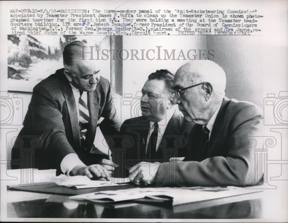 1958 Press Photo Anti-Racketeering Cmte appointed by Teamster Pres James Hoffa - Historic Images