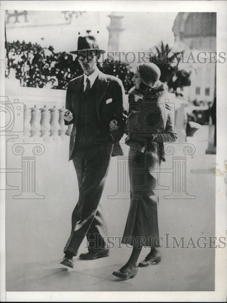 1932 Press Photo Karin Nissvandt Prince Lennart Sweden Marriage - Historic Images