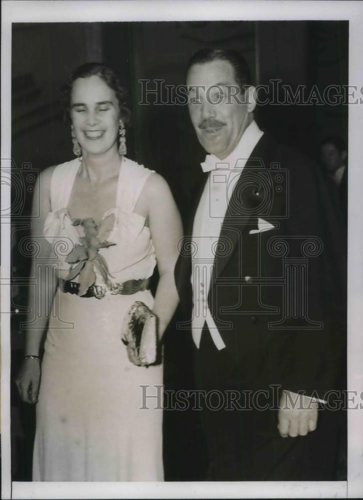 1938 Press Photo Grover Whalen Head of Worlds Fair Committee &amp; Mrs Oswald Lord - Historic Images