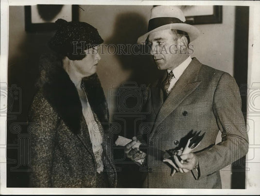 1933 Press Photo Lt Detective Thomas Bryan & Mrs Gerald Craig Husband Planned - Historic Images