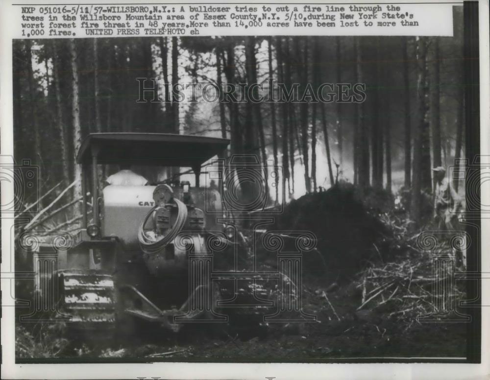 1957 Press Photo Willsboro New York Essex County Forest Fires - neb76299 - Historic Images