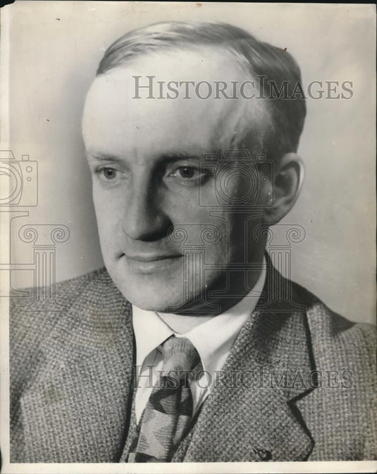 1933 Press Photo Professor Charles R. Metzger at Butler University Indianapolis - Historic Images