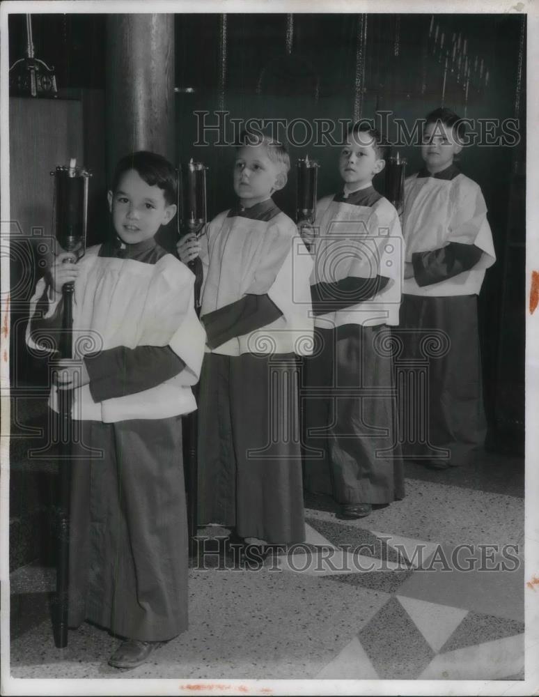 1952 Press Photo Choir boys Wm Gaul,Jerome Joyce,James McNamee,Rich Ward - Historic Images