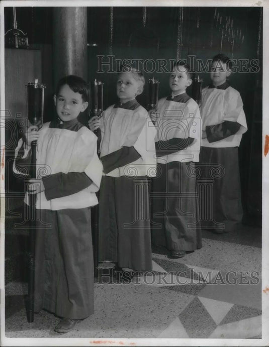 1952 Press Photo Choir boys Wm Gaul,Jerome Joyce,James McNamee,Rich Ward - Historic Images