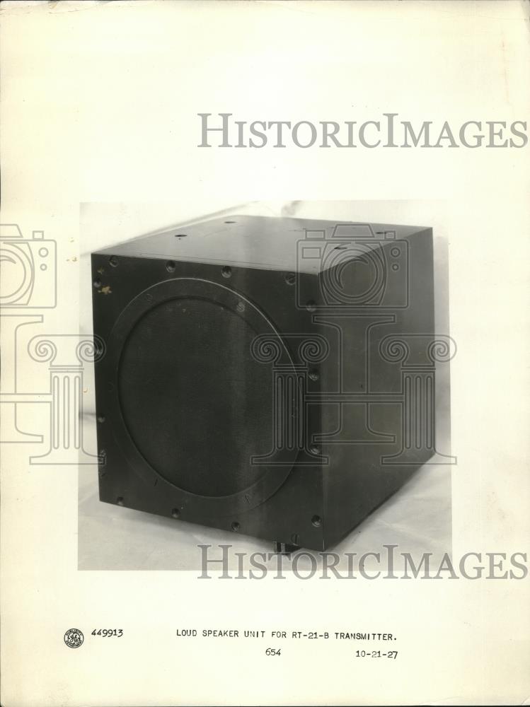 1927 Press Photo Loud Speaker Unit for Rt-21-B Transmitter - Historic Images
