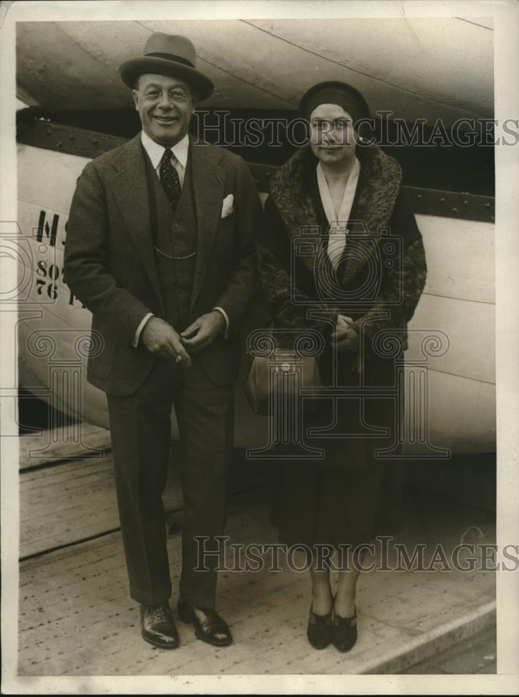 1930 Press Photo US Financial Adviser To Poland Charles Dewey &amp; His Wife - Historic Images