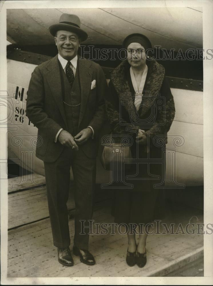 1930 Press Photo US Financial Adviser To Poland Charles Dewey & His Wife - Historic Images