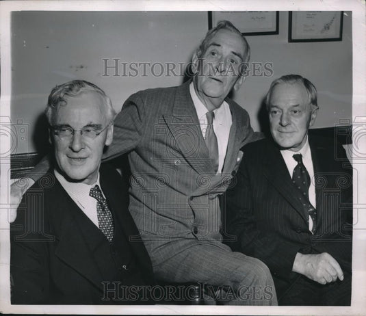 1950 Press Photo NYC, Cyril, Jack,Edgar Jones reunite after 51 years - Historic Images