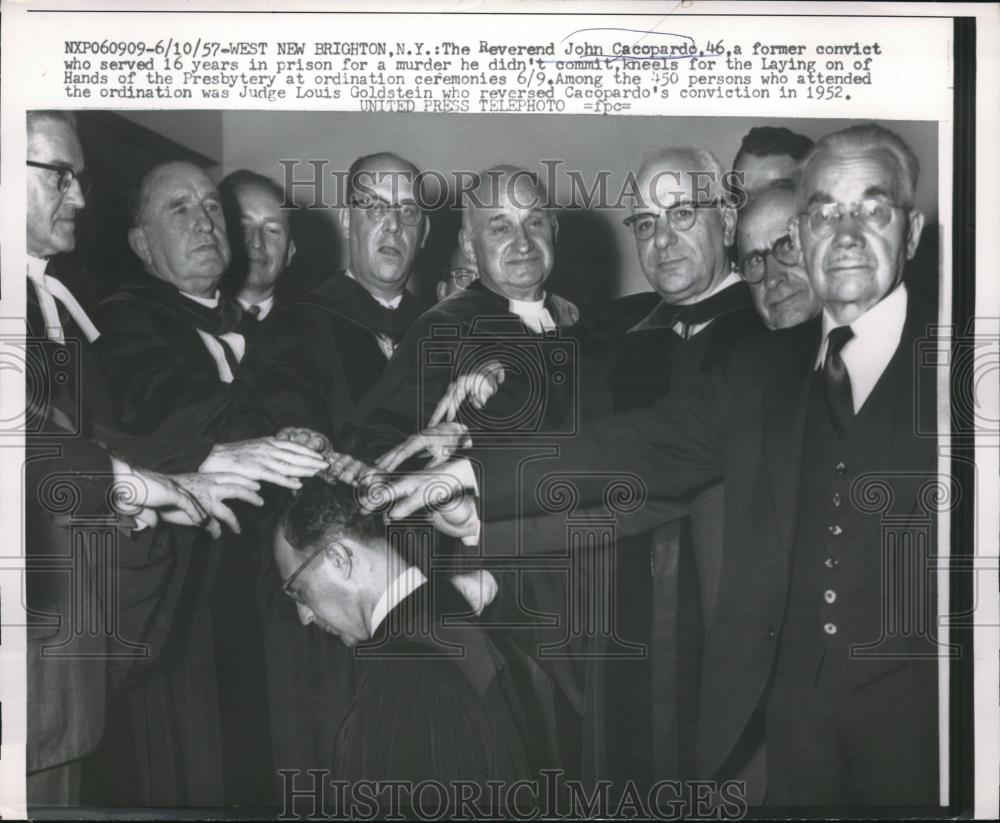 1957 Press Photo Revered John Cacopardo served in prison - Historic Images