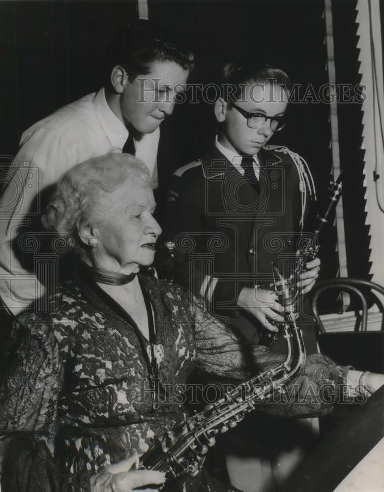 1956 Press Photo Members of the Pomona Community Band during show - Historic Images