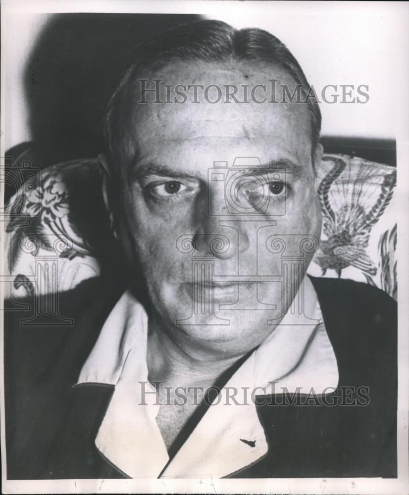 1952 Press Photo William Meade in the Hospital after being shot in the face - Historic Images