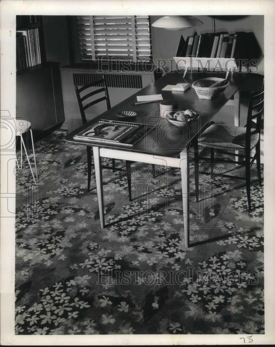 1950 Press Photo Alexander & Sons carpeting in a dining room - Historic Images