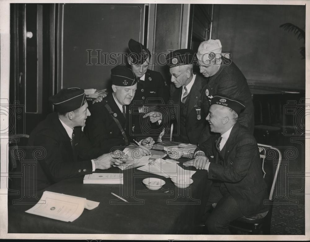 1937 Press Photo American Legion, W Casey,J Taylor,B Mitchell,W Cress,N Openheim - Historic Images