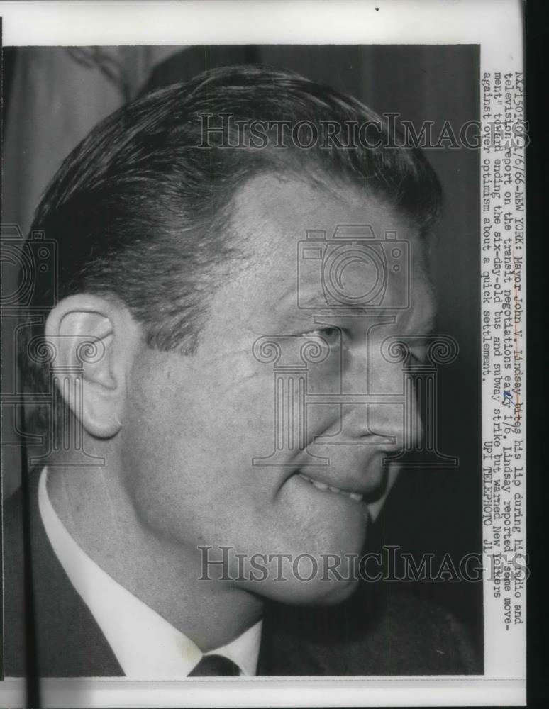 1966 Press Photo Mayor John V. Lindsay, New York City - Historic Images