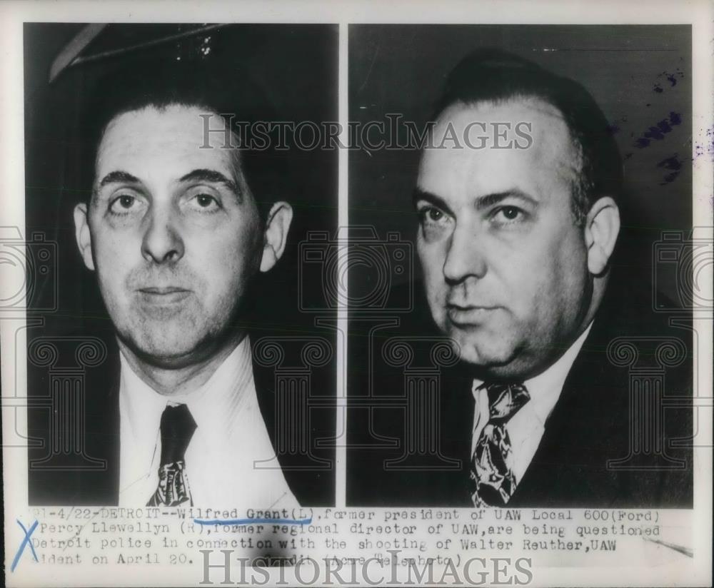 1946 Press Photo Wilfred Grant and Percy Llewellyn Question By Police - Historic Images