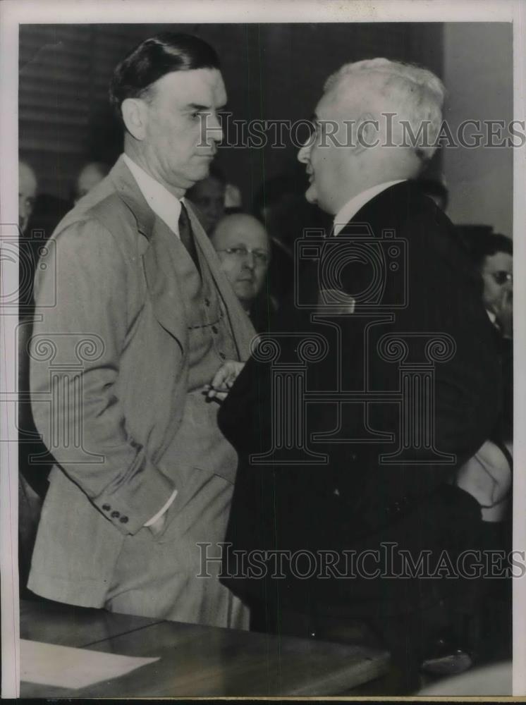 1939 Press Photo US Prosecutor Maurice Milligan Talks With RR Brewster - Historic Images