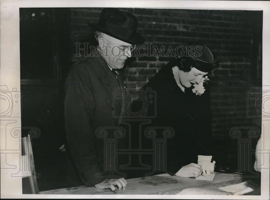 1938 Press Photo David Lawrence Secretary of Commonwealth & Mrs Lawrence - Historic Images