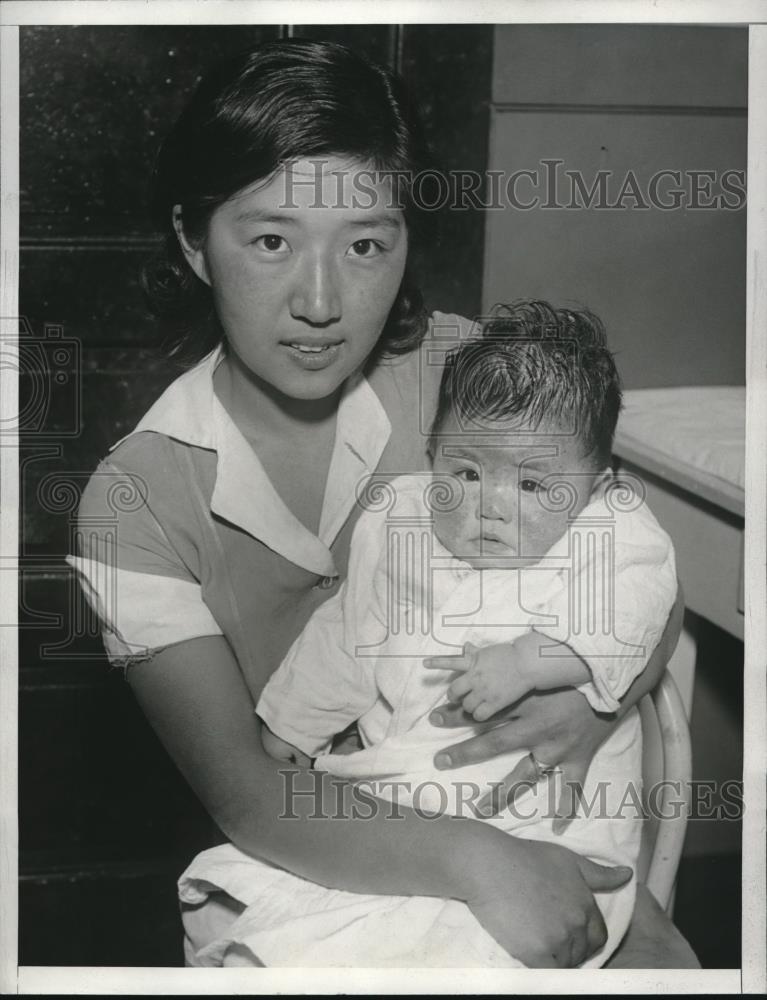 1933 Press Photo Jane Due Nippon &amp; nurse Alice Kaneko at Hollywood orphanage - Historic Images