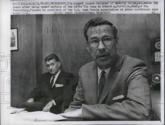 1962 Press Photo Robert Joseph Kelleher Named Captain of Davis Cup - Historic Images
