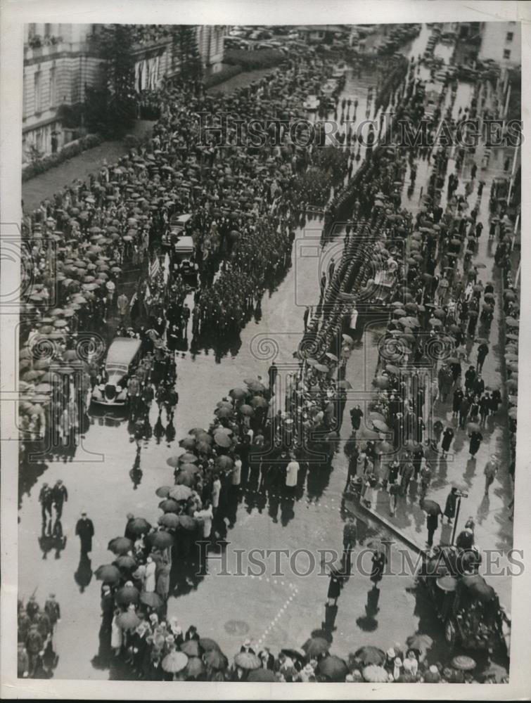 1934 Press Photo San Francisco Civic Center Crowd at Gov. James Rolph Funeral - Historic Images