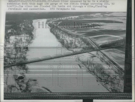 1965 Press Photo Flood of Rock River in Illinois - Historic Images