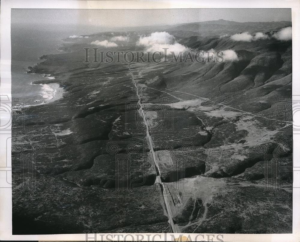 1952 Press Photo Aerial view of Pan American Highway at Santiago, Chile - Historic Images