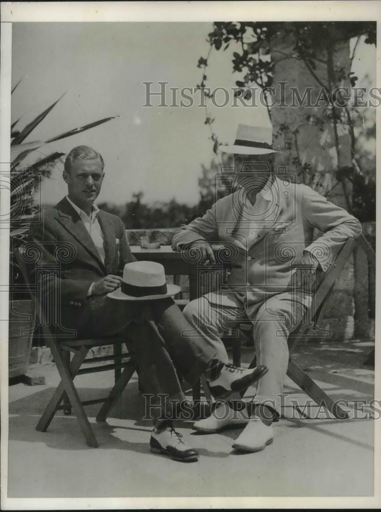 1932 Press Photo DW Ogilvia &amp; Lorne FW Ogilvia Vacationing Belmont Manor Bermuda - Historic Images