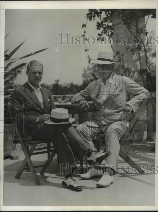 1932 Press Photo DW Ogilvia & Lorne FW Ogilvia Vacationing Belmont Manor Bermuda - Historic Images