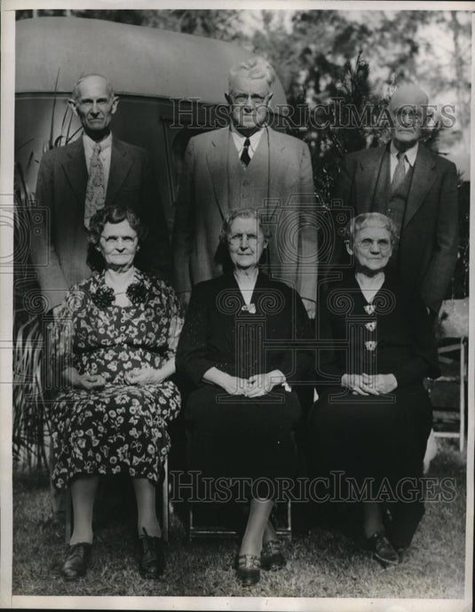 1938 Press Photo 3 Couples celebrate Golden Wedding Anniversaries Bradenton FL - Historic Images