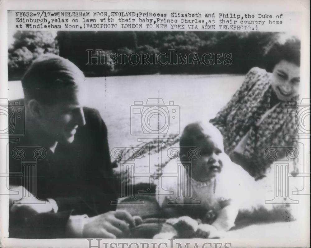 1949 Press Photo Windlesham, England, Princess Elizabeth, Prince Philip - Historic Images