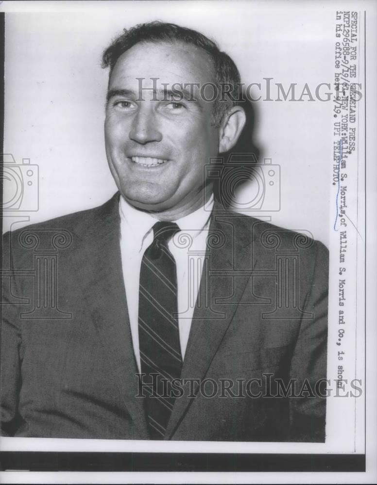 1961 Press Photo NYC, William S. Morris of WS Morris &amp; Co. - Historic Images