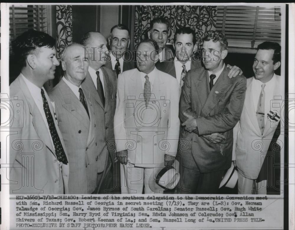 1952 Press Photo Leaders of Southern Delegation to Democratic National Conventio - Historic Images