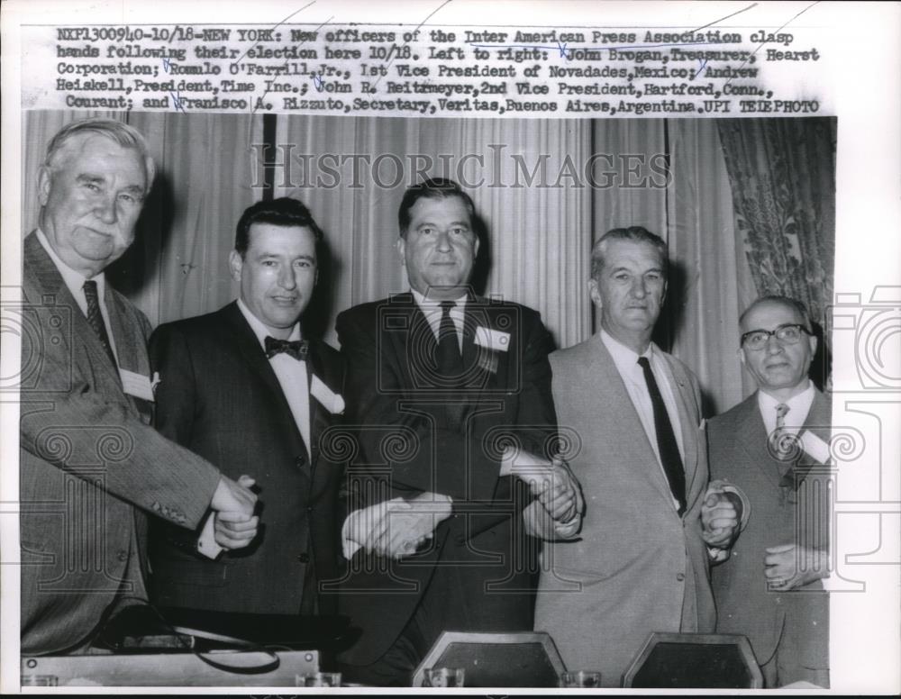 Press Photo Inter American Press Association John Brogan, Romulo O&#39;Farrill - Historic Images