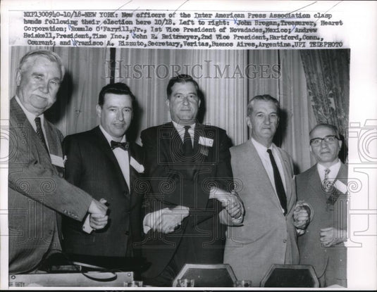Press Photo Inter American Press Association John Brogan, Romulo O'Farrill - Historic Images