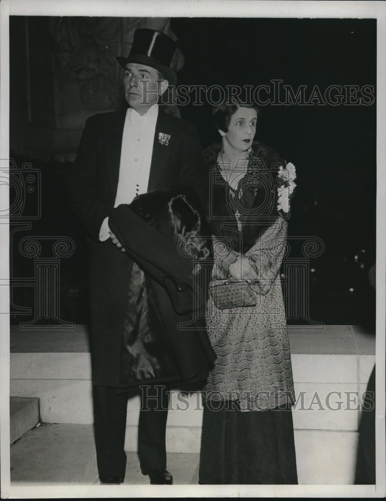 1933 Press Photo Mr. and Mrs. Charles Fellowes Gordon attend governors ball - Historic Images