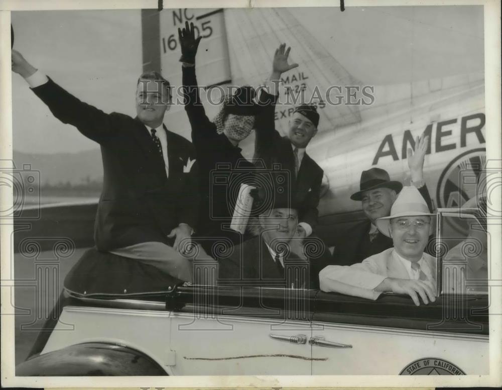 1938 Press Photo La, Calif.J DeMarest,Mrs Hall,JR Murphy,Scheiberling,E Snell - Historic Images