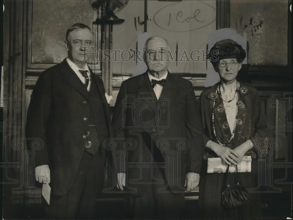 1924 Press Photo Postmaster General New With Mr &amp; Mrs Chas Ellis - Historic Images