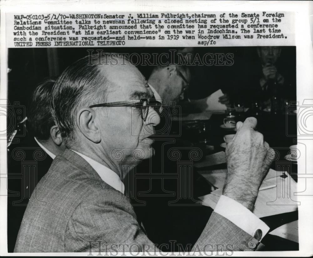 1970 Press Photo Senate Foreign Relations comm, Sen.JW Fulbright - Historic Images