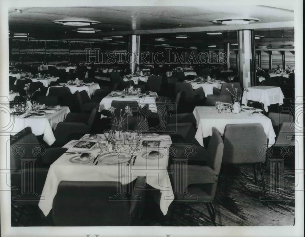 1954 Press Photo Dining room aboard ship M/S Viking Princess - Historic Images