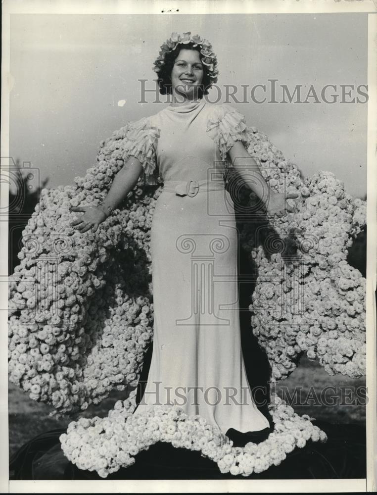 1934 Press Photo Muriel Cowana Been Pasadena tournament of Roses - Historic Images