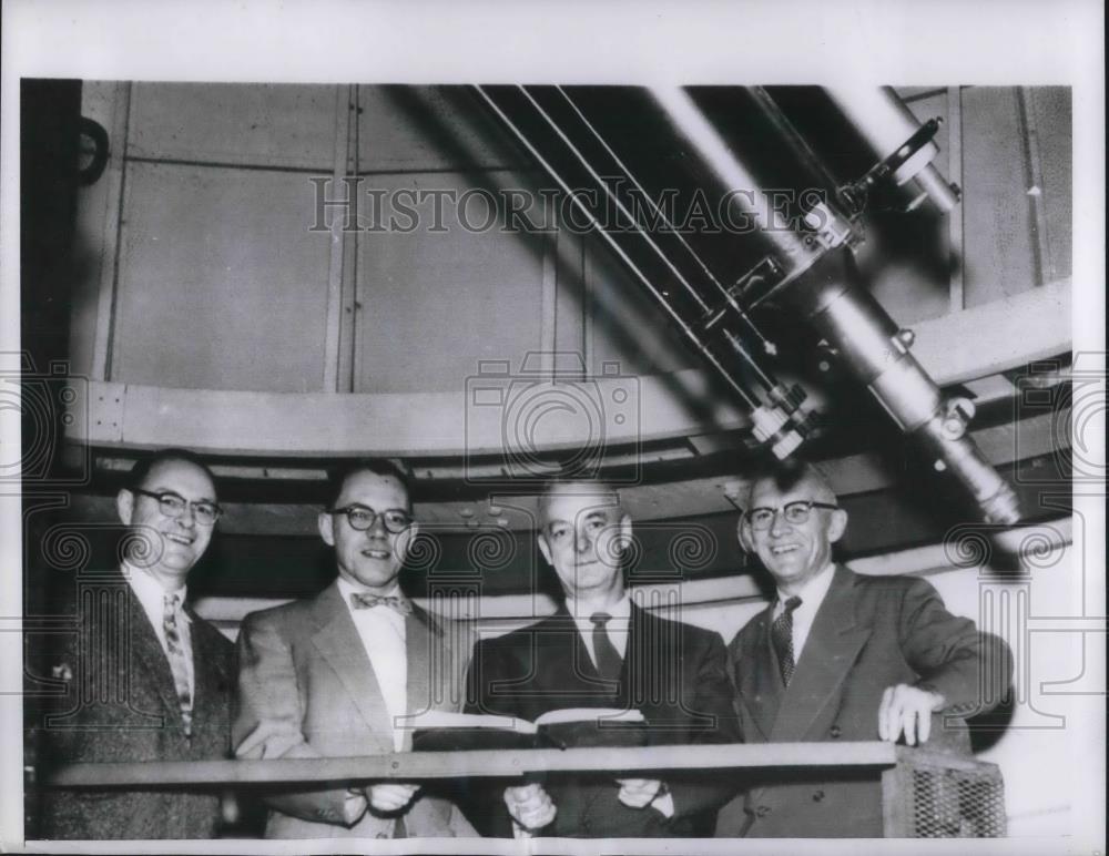 1957 Press Photo Peoria, Ill.Academy of Science, E Landen,C Kretschmer,R Johnson - Historic Images